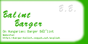 balint barger business card